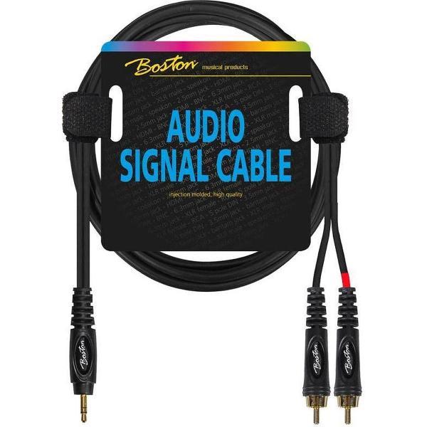 audio signaalkabel, 2x RCA naar 3.5mm jack stereo, 0.75 meter
