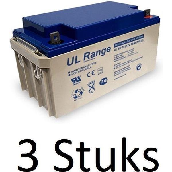 3 Stuks Ultracell Loodaccu UL 12v 65000mAh