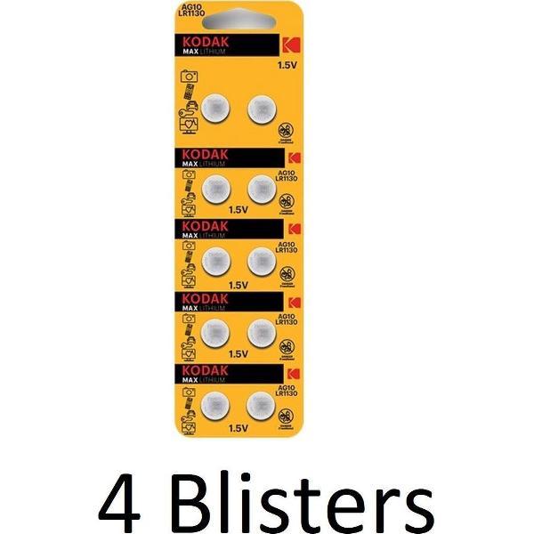 40 Stuks (4 Blisters a 10 st) Kodak Max Lithium G10 knoopcel batterij