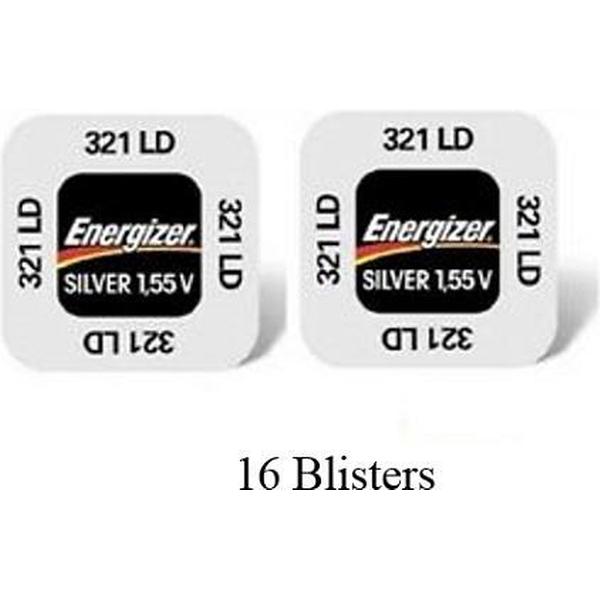 16 stuks (16 blisters a 1 stuk) Energizer Zilver Oxide Knoopcel 321 1.55V