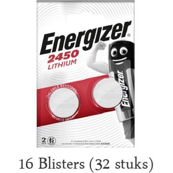32 stuks (16 blisters a 2 stuks) Energizer Lithium CR2450 Knoopcel 3V