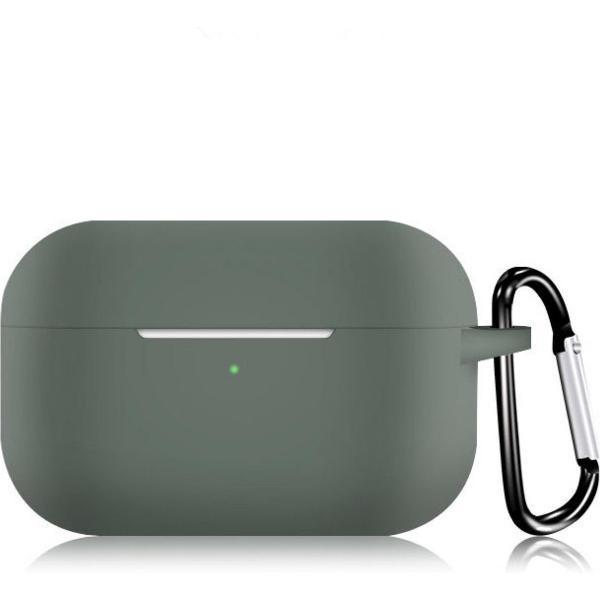 KELERINO. Siliconen Case voor Apple AirPods Pro - Met Haak - Donker Groen