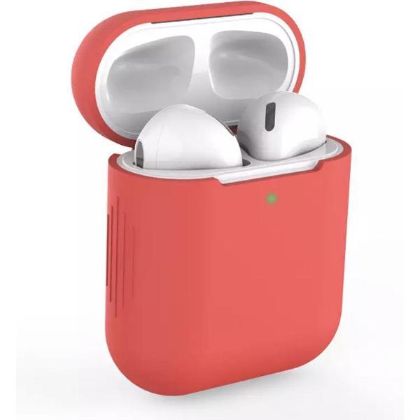 Bescherm Hoes Cover Case voor Apple AirPods (Siliconen) - Rood