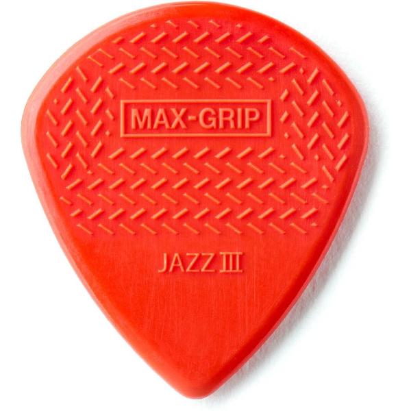 Dunlop Nylon Max-Grip Jazz III Red pick 6-Pack 1.38 mm Jazz plectrum