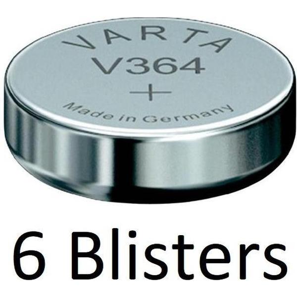 6 Stuks (6 Blisters a 1 st) Varta Knoopcel Batterij SR621 SW/SR60 SW/V364 1BL Single-use Zilver-oxide
