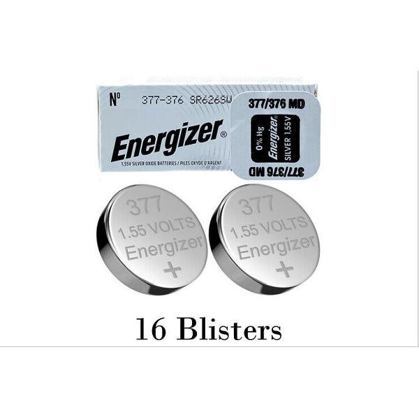 16 stuks (16 blisters a 1 stuk) Energizer 376/377 MD 1.55V knoopcel batterij