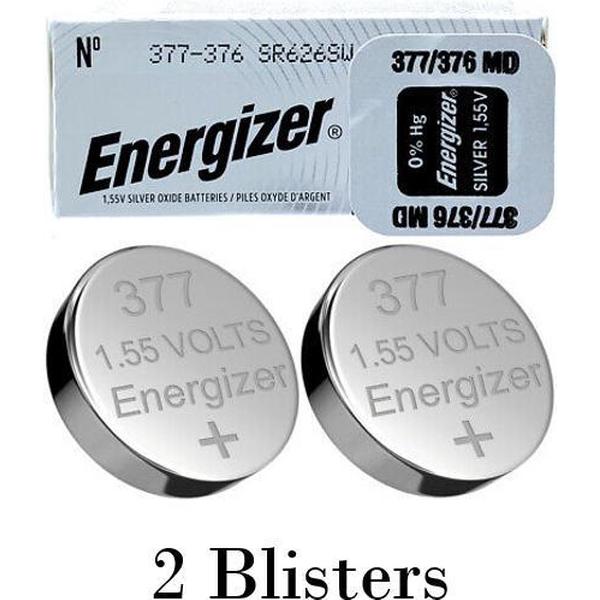 2 stuks (2 blisters a 1 stuk) Energizer 376/377 MD 1.55V knoopcel batterij