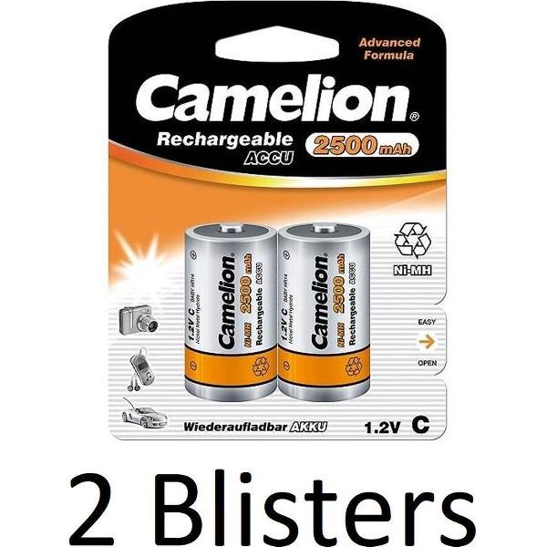 4 Stuks (2 Blisters a 2 st) Camelion Rechargeable NimH D 2500mAh