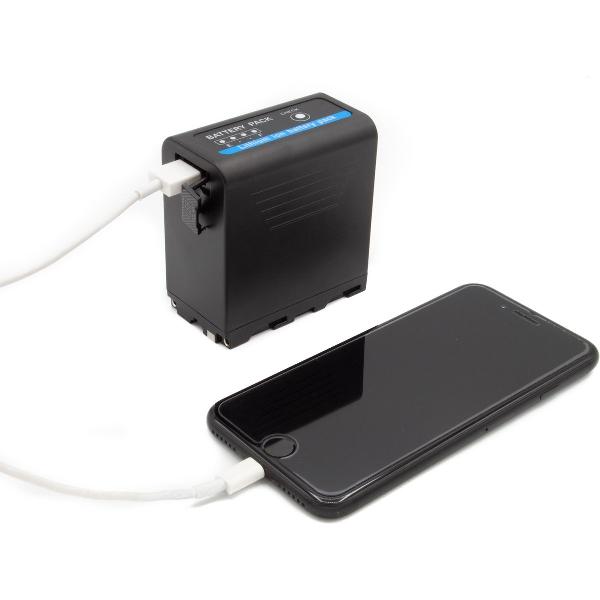 ChiliPower Sony NP-F970 / NP-F980U accu - Extra Power - 10.050mAh - met USB-in Ã©n USB-out