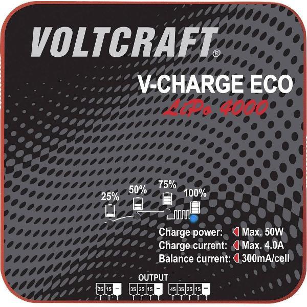 VOLTCRAFT V-Charge Eco LiPo 4000 Modelbouwoplader 230 V, 115 V 4 A Li-poly