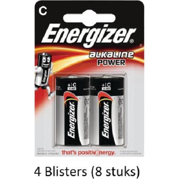 8 stuks (4 blisters a 2 stuks) Energizer Alkaline Power C batterij