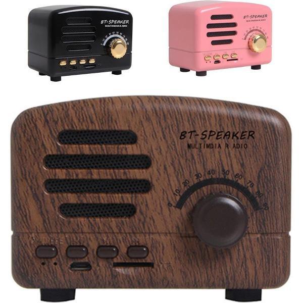 Retro Bluetooth speaker / fm radio Pink