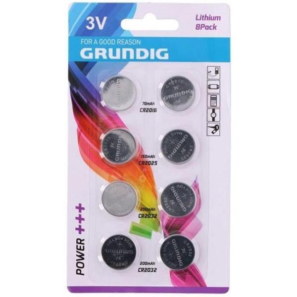 Batterijen knoopcel CR2032 - 8 stuks - Grundig