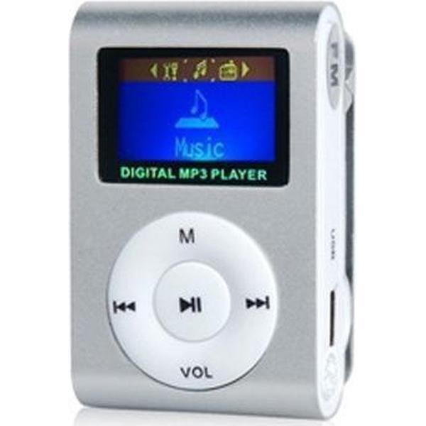 Mini MP3 speler FM radio met display Incl. 4GB geheugen - Zilver