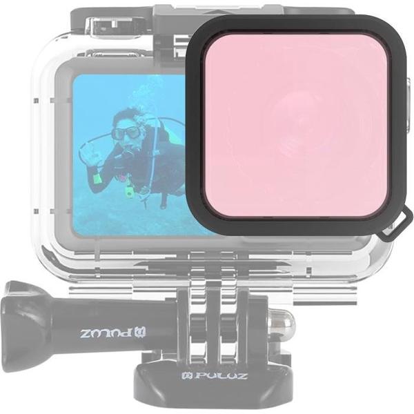 PULUZ-behuizing Duikkleurenlensfilter voor DJI Osmo Action (roze)