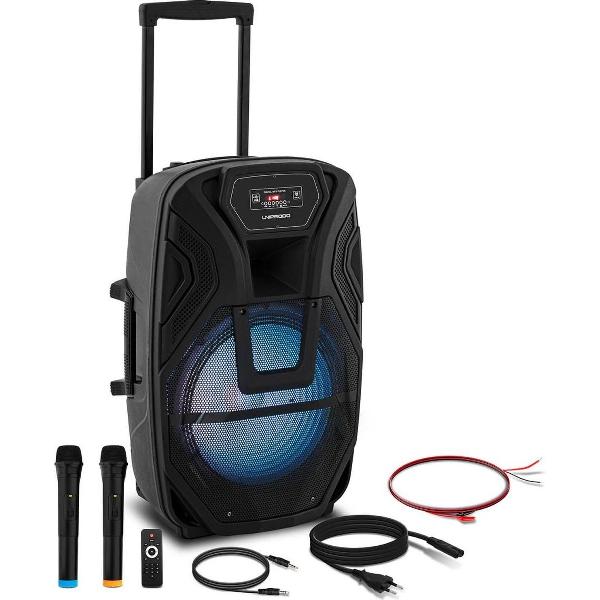 Uniprodo Draagbaar PA-systeem - 2 microfoons - afstandsbediening - 50 W