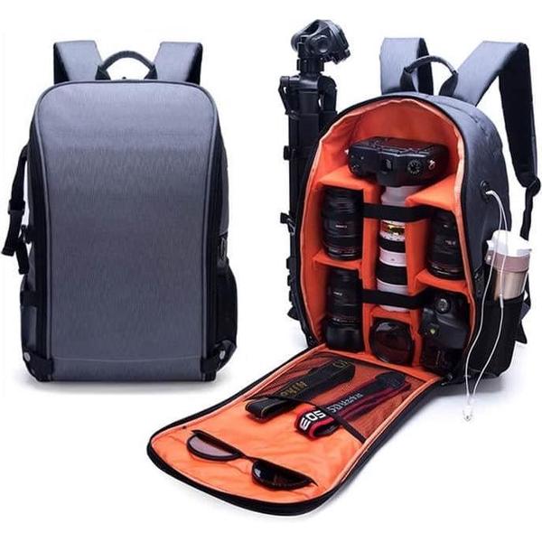 SLR-cameratas Anti-diefstal waterdicht Grote capaciteit Schoudertas voor buitenfotografie Mode camerarugzak (oranje)