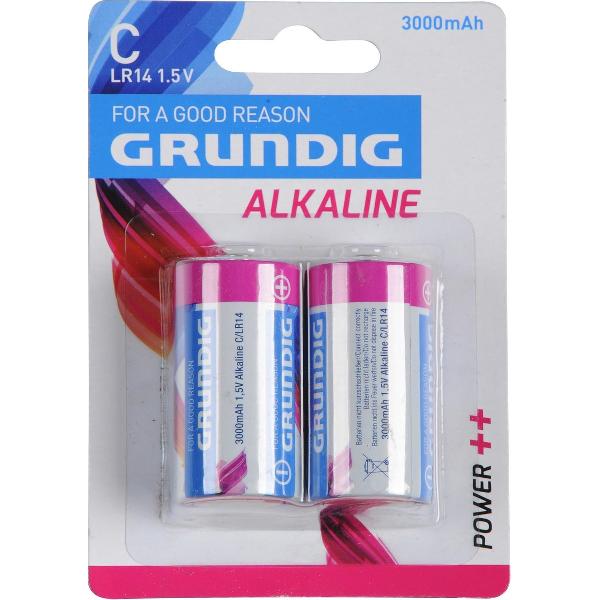2x Grundig Alkaline LR14 C-batterijen 1,5 Volt - Altijd handig in huis - Batterijen