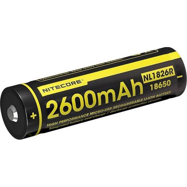 Nitecore NL1826R 2600mAh 3.6 volt + micro USB aansluiting