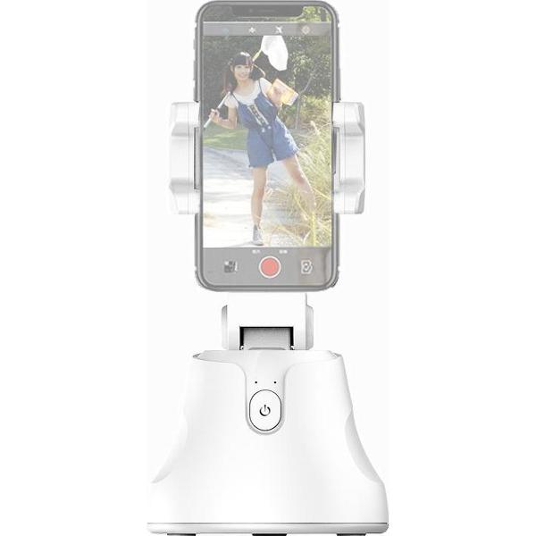 Apai Genie 360 graden rotatie Panoramisch hoofd Bluetooth Auto Face Tracking Object Tracking Holder met telefoonklem voor smartphones, GoPro, DSLR-camera's (wit)