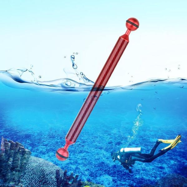 PULUZ 11 inch 27,9 cm Lengte 20,8 mm Diameter Dual Balls Drijvende arm van koolstofvezel, baldiameter: 25 mm (rood)