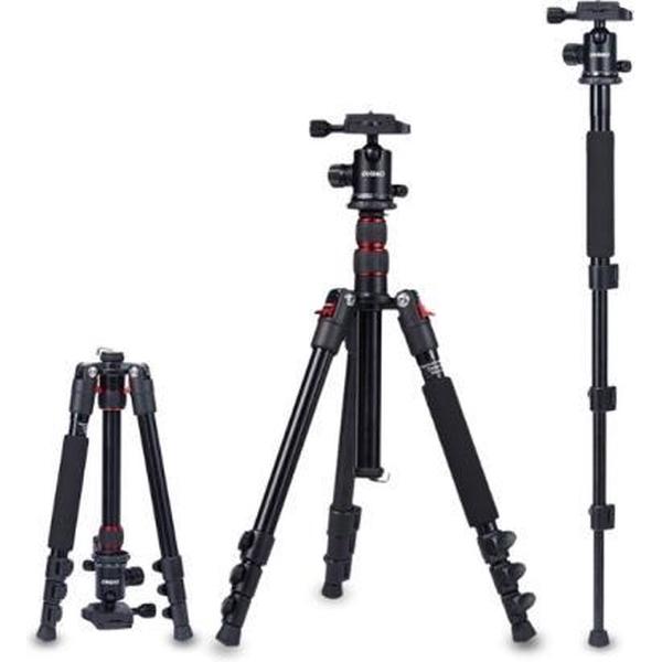 TRIOPO Oubao A-208S Verstelbaar draagbaar aluminium Aalloy-statief met kogelkop voor SLR-camera