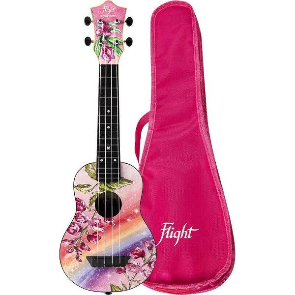 Flight Sopraan Ukelele - Travel Series - Alyona Shvetz Signature - Rainbow Flower