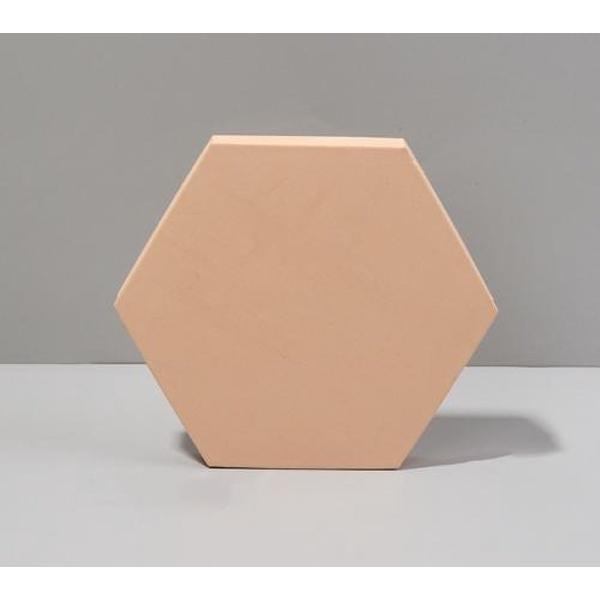 18 x 2 cm zeshoek geometrische kubus effen kleuren fotografie foto achtergrond tafel schieten schuim rekwisieten (vleeskleur)