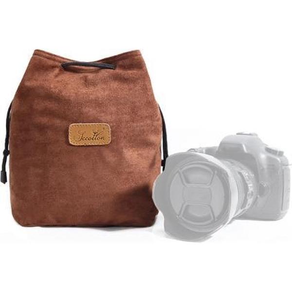 SCCOTTON Liner Schokbestendige digitale bescherming Draagbare SLR-lenstas Micro-enkele cameratas Vierkant Bruin L