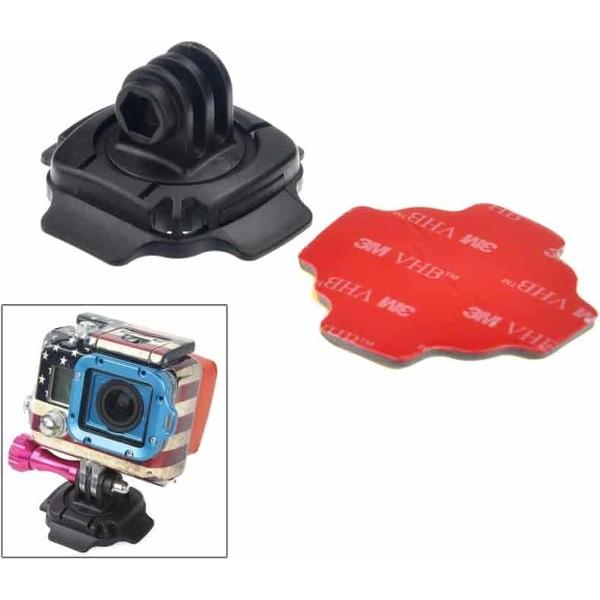 360 graden aanpassen Helm Mount Adapter met 3M Sticker voor GoPro NIEUWE HERO / HERO6 / 5/5 sessie / 4 Session / 4/3 + / 3/2/1, Xiaoyi en andere actiecamera's (ST-115)