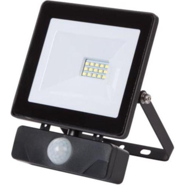 LED-SCHIJNWERPER VOOR BUITENSHUIS - 10 W, NEUTRAALWIT - ZWART - PIR