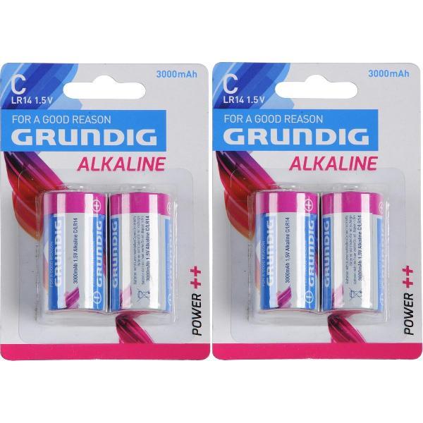 4x Grundig Alkaline LR14 C-batterijen 1,5 Volt - Altijd handig in huis - Batterijen