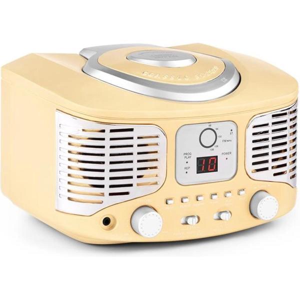 auna RCD320 Compacte CD-speler in coole retro-look - UKW-radio - eenvoudige bediening