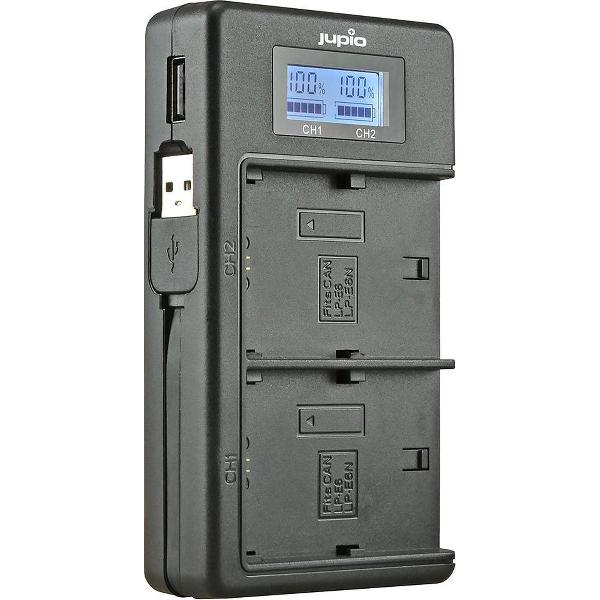 Jupio USB Dedicated Duo Charger LCD for Canon LP-E6 LP-E6N