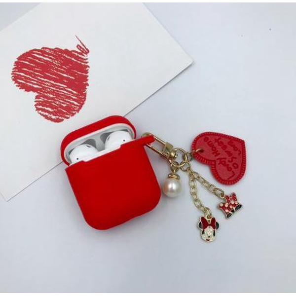 Hidzo hoes voor Apple's Airpods - Siliconen - Love - Rood