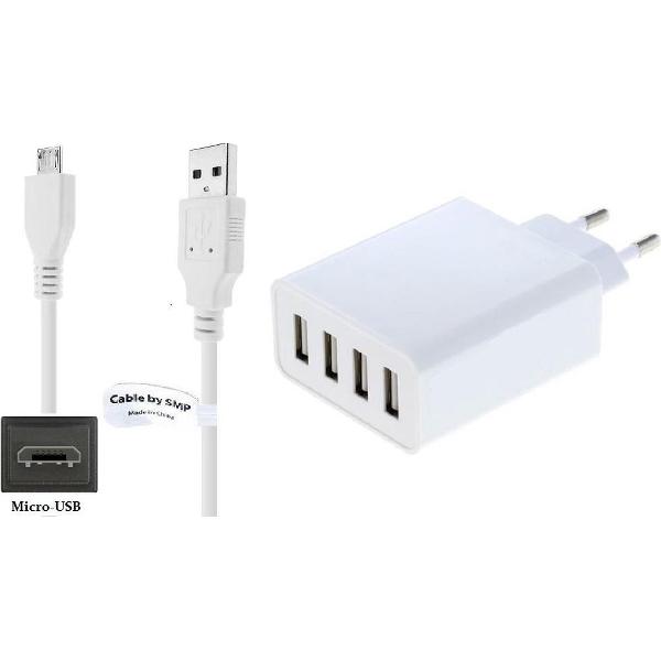 4,8A Micro USB lader. 0,8 m oplaadkabel met oplader adapter. o.a. CAT, Cowon, Denver, Empire, Xbox, AEG, Asus