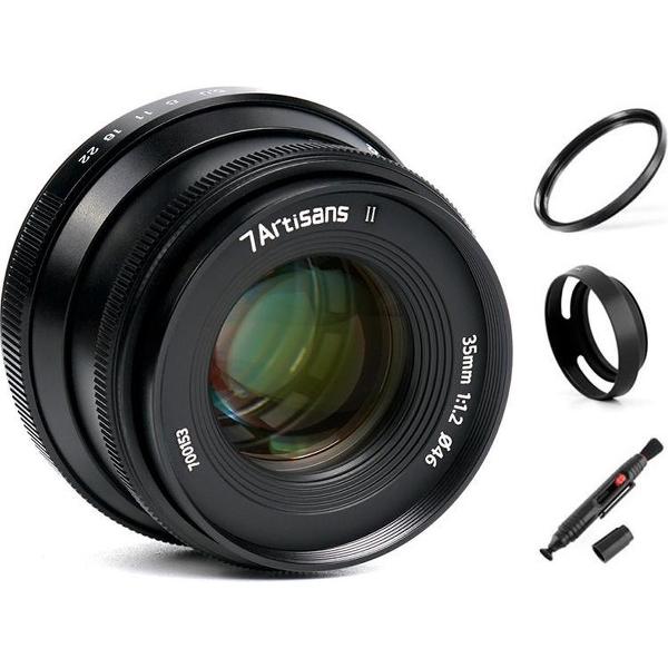 7artisans 35mm F1.2 Mark II manual focus lens Sony systeem camera + Gratis lenspen + 46mm uv filter en zonnekap