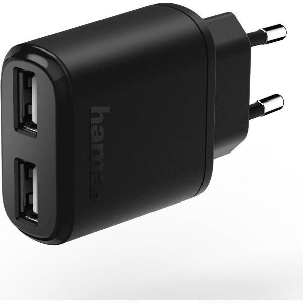 Hama Oplader 2x USB 2.4 A Zwart
