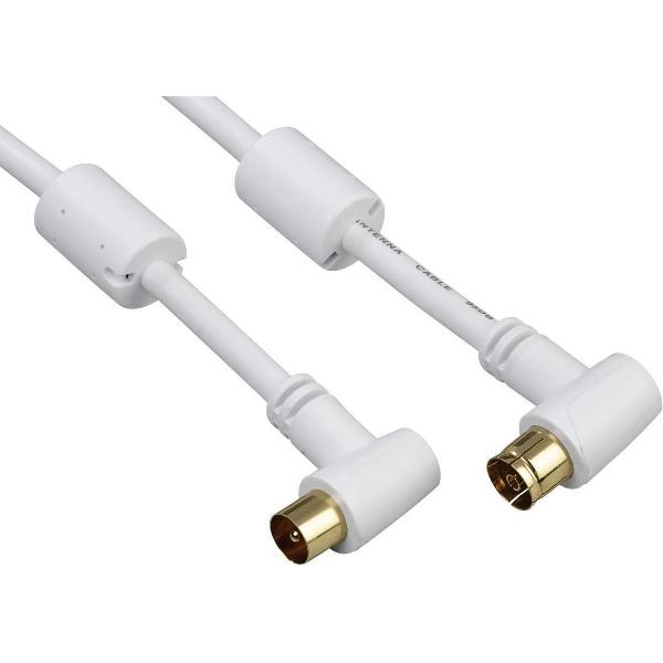 Hama antennekabel coax 90° verguld 1.5m 95dB 3sterren
