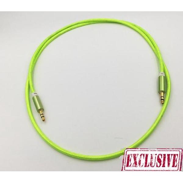 Hoge kwaliteit Audio AUX Kabel 3.5mm Jack voor Auto Universeel 1 meter - Groen- Underdog Tech