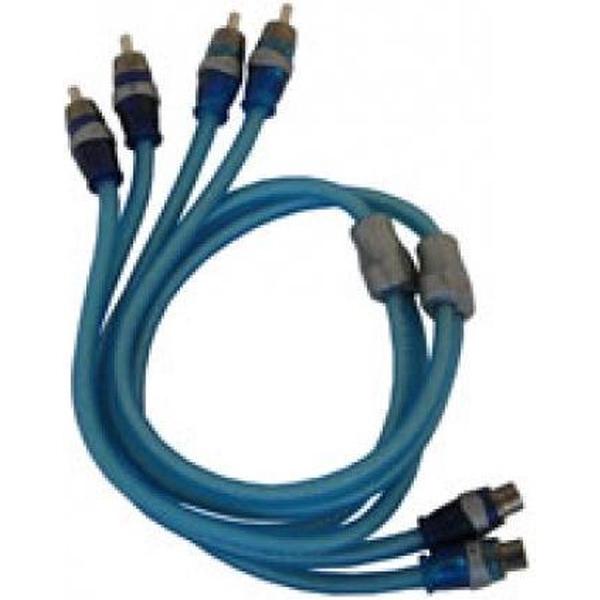Necom Rca-kabel 2x Female/4x Male 30 Cm Blauw