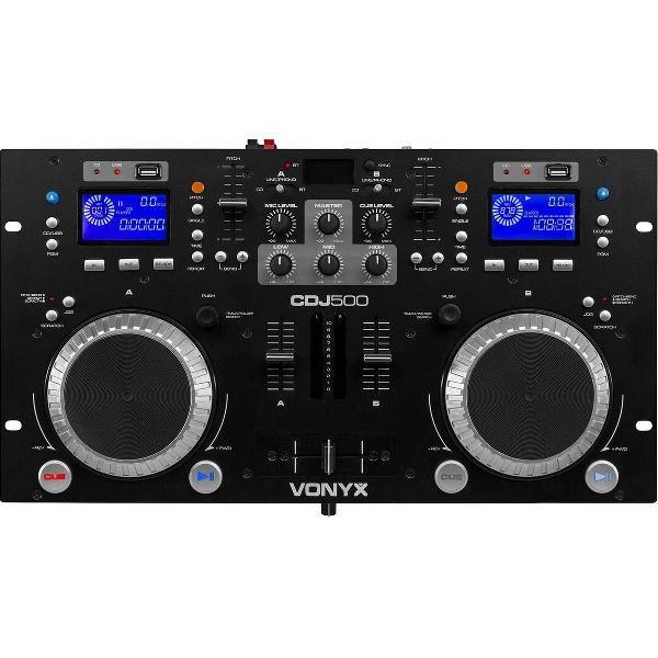 DJ CD mediaspeler met versterker - Vonyx CDJ500 dubbele CD en USB mp3 speler met bluetooth