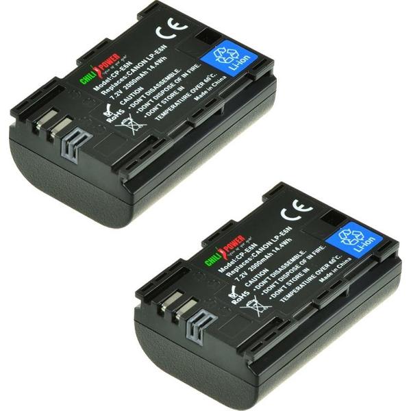 ChiliPower Canon LP-E6N camera batterij - 2 stuks verpakking