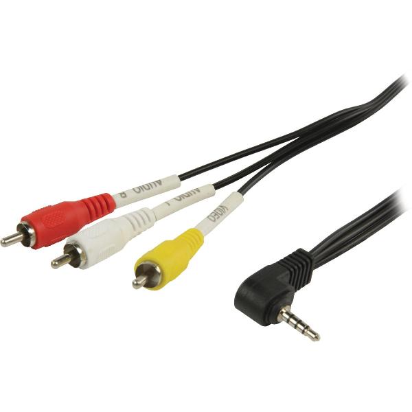 Valueline VLVP22400B20 Composiet Videokabel 3.5 Mm Male - 3x Rca Male 2.00 M Zwart