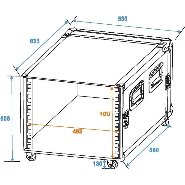 ROADINGER Rack Profi KM 10U 55cm with wheels