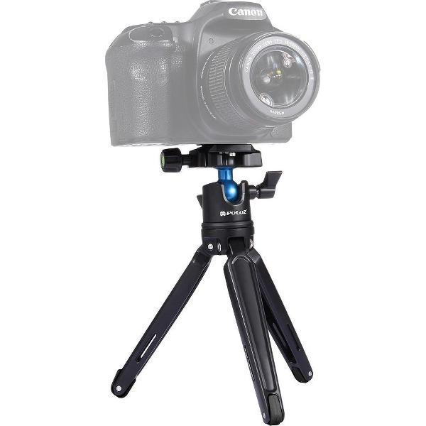 PULUZ Pocket Mini metalen desktop statief met 360 graden balhoofd voor digitale spiegelreflexcamera's en digitale camera's, verstelbare hoogte: 11-21 cm