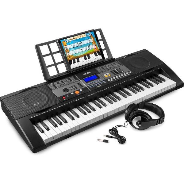 Keyboard - MAX KB3 keyboard piano met o.a. 61 aanslaggevoelige toetsen, USB mp3 speler en hoofdtelefoon