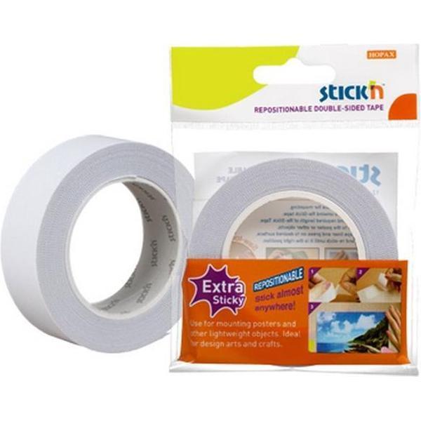 Re-Stik Stick'n dubbelzijdig tape/plakband, extra sticky, 25mmx12mtr, niet permanent