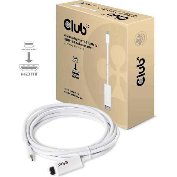 club3D Mini-displayport Aansluitkabel 3.00 m CAC-1173 Wit [1x Mini-DisplayPort stekker - 1x HDMI-stekker]