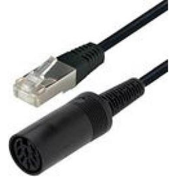 Cavus RJ45 naar 8-pins DIN Powerlink PL8 adapter voor B&O / zwart - 0,75 meter